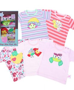 Combo 5 Áo Tay Ngắn Bé Gái Dobi ATN02