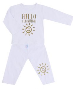 Bộ Đồ Tay Dài Day And Night Mặt Trời MihaBaby - Trắng